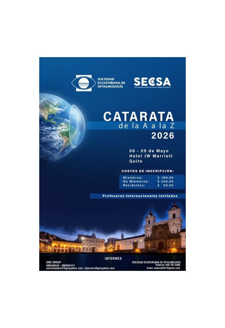 Catarata de la A a la Z 2026, Sociedad Ecuatoriana de Córnea y Segmento Anterior, catarata